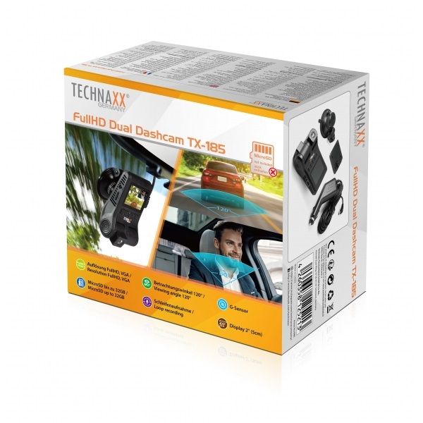 Technaxx Full-HD Dual Dashcam TX-185 – Optag kørsel i høj kvalitet