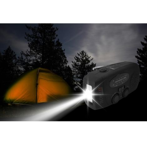 Radio m. Solpanel, Håndsving og Lommelygte - Technaxx TX-238