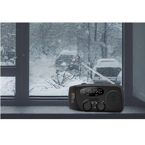 Radio m. Solpanel, Håndsving og Lommelygte - Technaxx TX-238