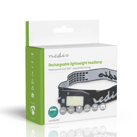 Genopladelig LED Pandelampe - 180 Lumen, 15 m Rækkevidde