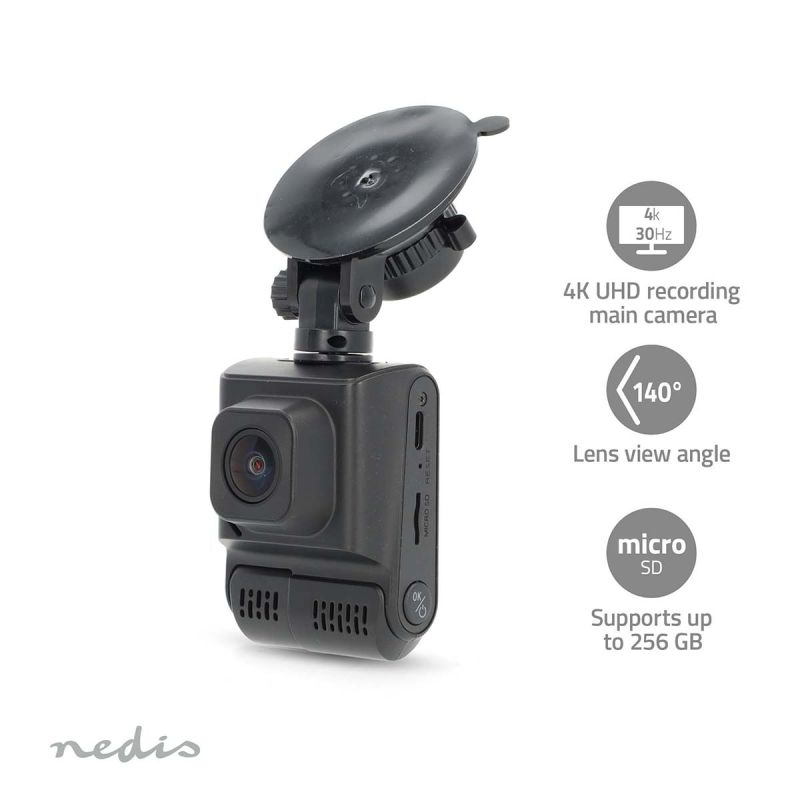 Dash Cam 4K Ultra HD med Dual Kamera, GPS og Nattesyn