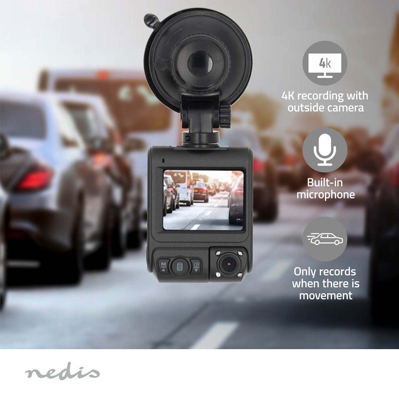 Dash Cam 4K Ultra HD med Dual Kamera, GPS og Nattesyn