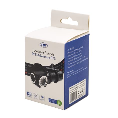 PNI Lommelygte/Pandelampe – 6W LED, 600 lm