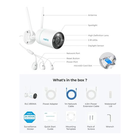 Reolink RLC-810WA udendørs Wi-Fi kamera 4K 8MP