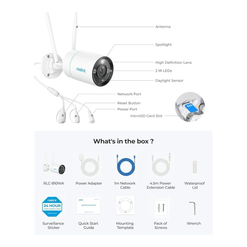Reolink RLC-810WA udendørs Wi-Fi kamera 4K 8MP