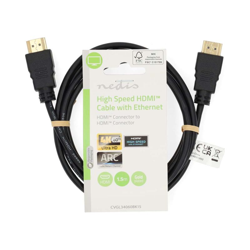 High Speed HDMI™ Kabel med Ethernet – 18 Gbps