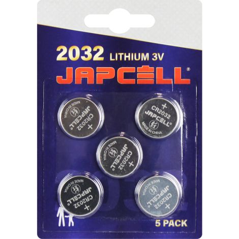 Japcell Lithium CR2032 Batterier - 5 stk. pakning