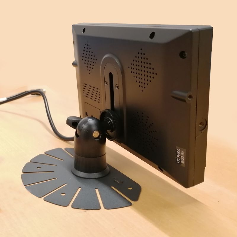 Universalholder med vifteformet fod og kugleled til 7" monitor
