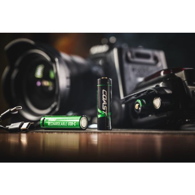 Coast AA 1.5V USB-C Genopladelige Batterier 4 stk – CO2-Neutral