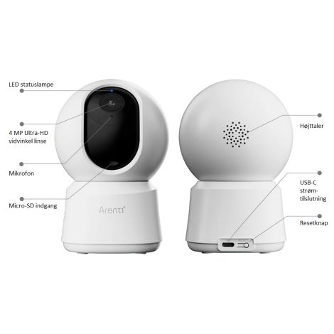 Laxihub P2Q Ultra HD 4MP Wi-fi indendørs kamera med pan og tilt