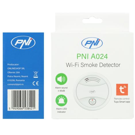 Røgalarm med Wi-Fi og Tuya Smart app - PNI A024