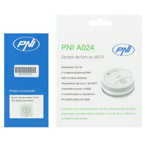 Røgalarm med Wi-Fi og Tuya Smart app - PNI A024