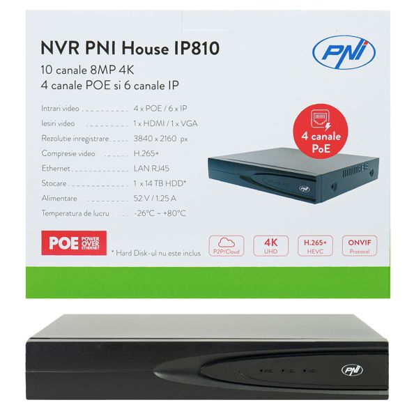 PNI House IP810 – 10-kanals 4K NVR med POE