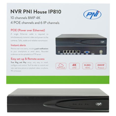 PNI House IP810 – 10-kanals 4K NVR med POE