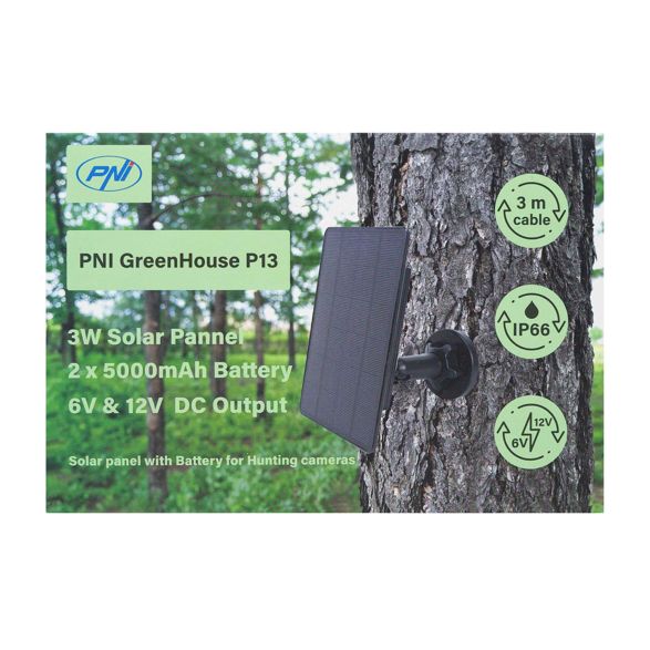 Solcellepanel PNI P13 – 6V/12V, 3W, 5200 mAh