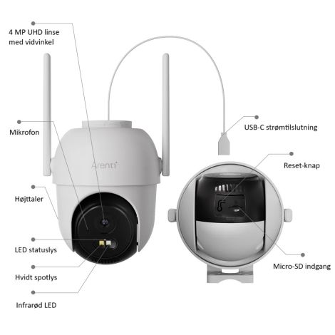 Laxihub OP1 Udendørs 4MP UHD Pan-Tilt og auto tracking