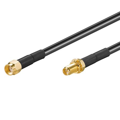 Antennekabel RP-SMA han - RP-SMA hun 1 meter
