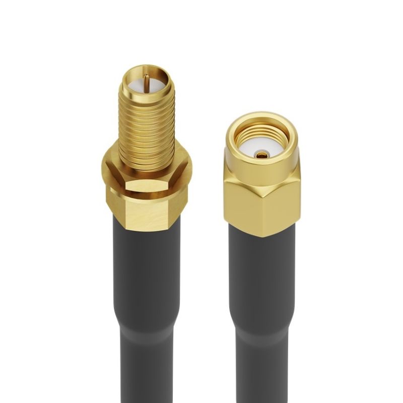 Antennekabel RP-SMA han - RP-SMA hun 1 meter