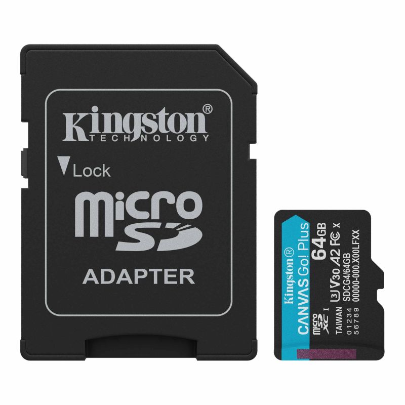 Micro SD kort 64 GB Kingston Canvas Go Plus Gen4