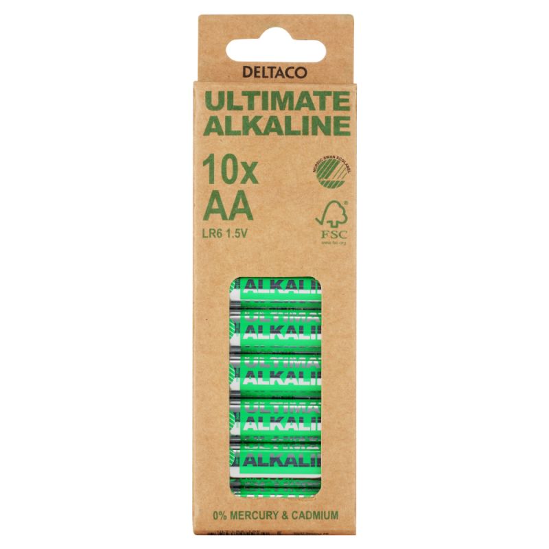 10 stk AA Ultimate Alkaline Batterier - Svanemærket