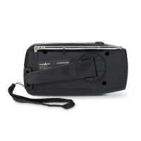 Nødradio med FM/AM, håndsving, solcelle, powerbank og lommelygte