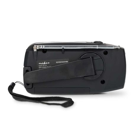 Nødradio med FM/AM, håndsving, solcelle, powerbank og lommelygte