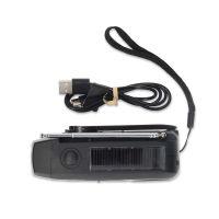 Nødradio med FM/AM, håndsving, solcelle, powerbank og lommelygte