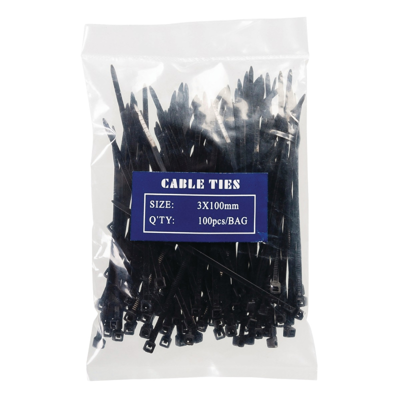 Kabel strips (sorte) 100 stk. vælg mellem 3 str.