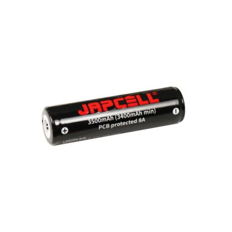 Genopladeligt Li‑ion batteri, 3500mAh med knop - 18650