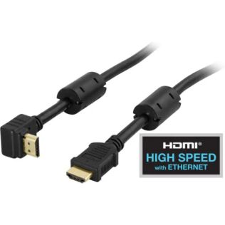 Vinklet HDMI-kabel 1 meter – HDMI Type A han til han, sort