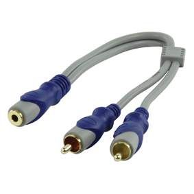 Audioadapter 3,5 mm hun til 2 x RCA han – 0,2 m