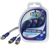 Audioadapter 3,5 mm hun til 2 x RCA han – 0,2 m