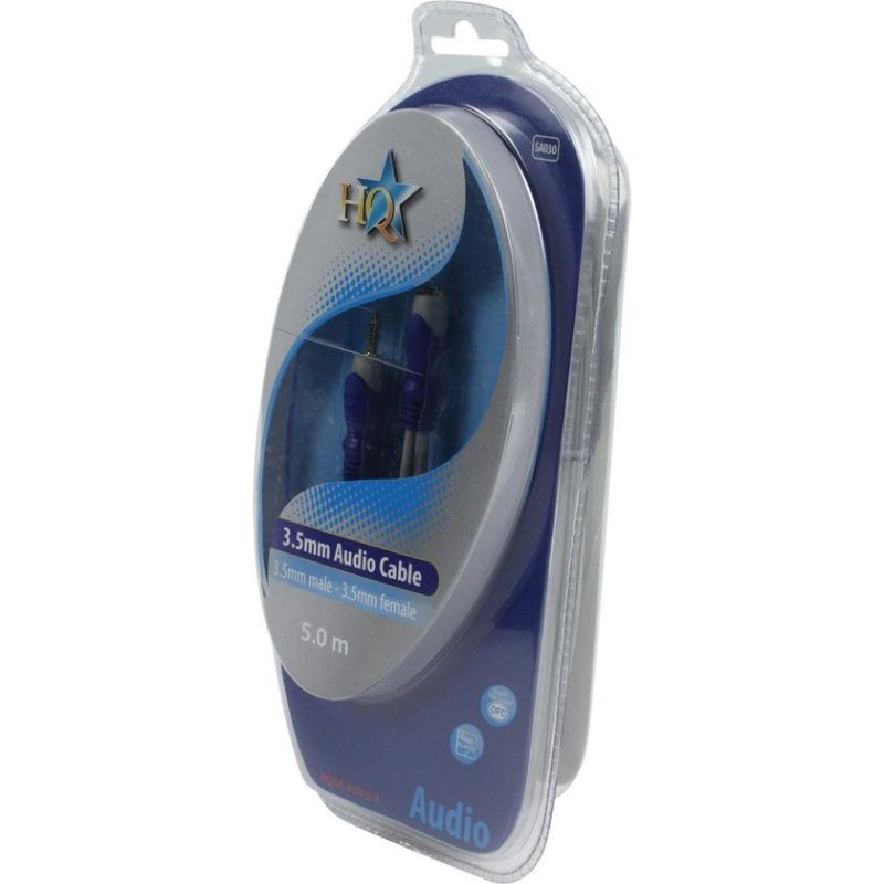 HQ stereo lydkabel 3,5 mm han til 3,5 mm hun – 5 m