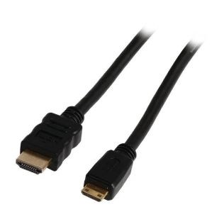 Mini HDMI han til HDMI-A han kabel – sort