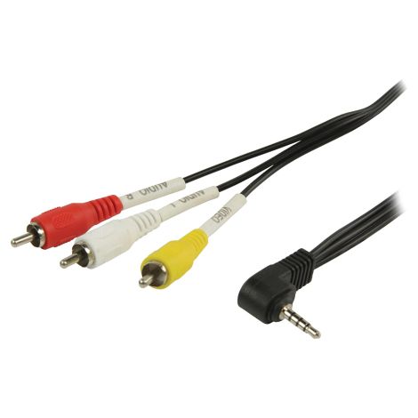 AV-kabel 3,5 mm jack han til 3 x RCA han – 1 m