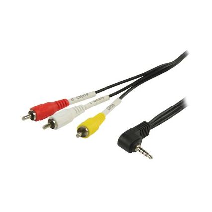 AV-kabel 3,5 mm jack han til 3 x RCA han – 2 m