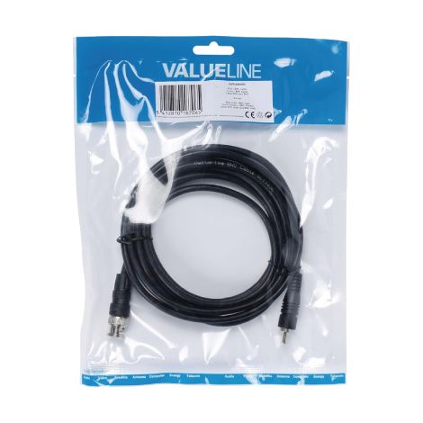 RCA han til BNC han kabel – 3 m (sort)
