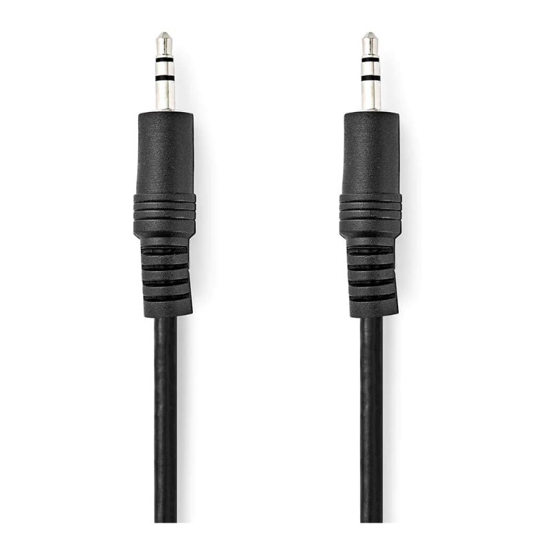 Stereo lydkabel 3,5 mm han til han - 1 m (sort)