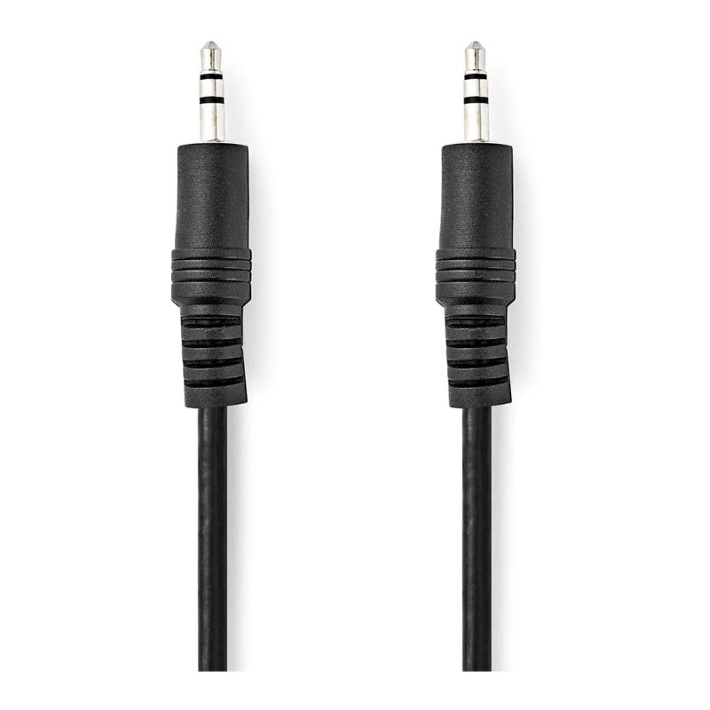 Stereo lydkabel 3,5 mm han til han – 1 m (sort)