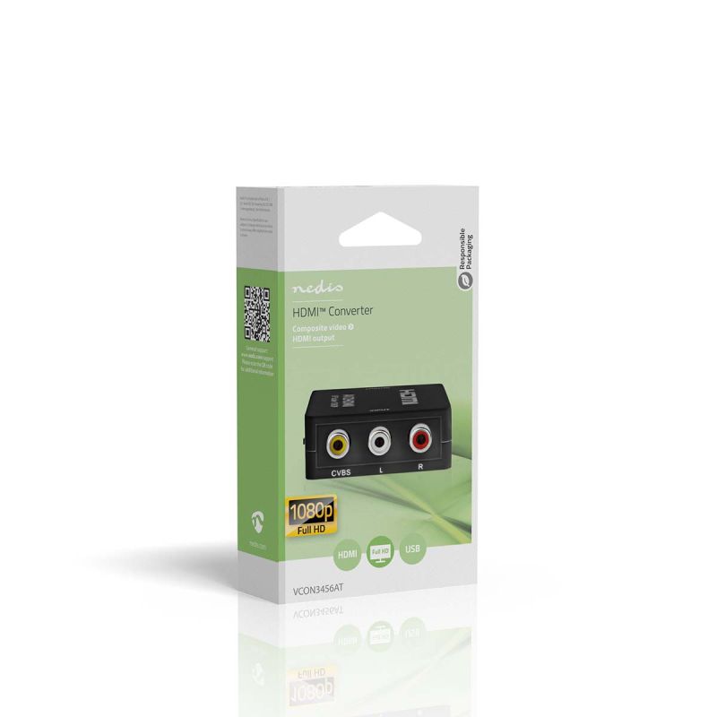 HDMI konverter - 3 x RCA hun til HDMI – 1080p