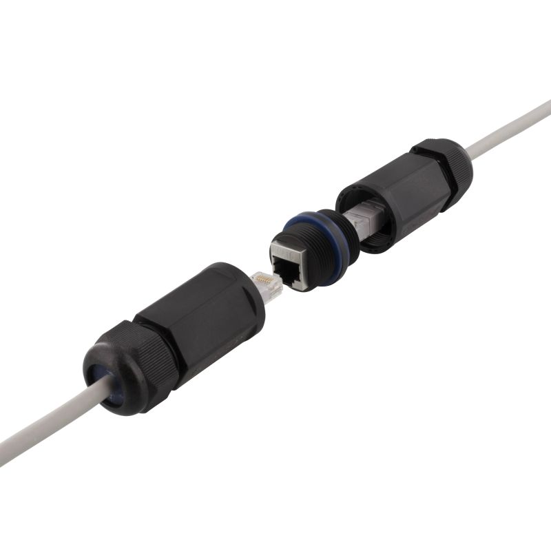 Vandtæt RJ45 samlestik / adapter Cat6 – IP67