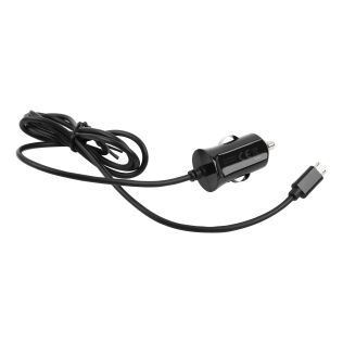 Biloplader med Micro-USB kabel – 12 W / 2,4 A (sort)