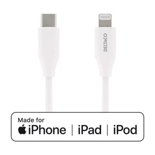 USB-C til Lightning kabel 1 m – Hurtigopladning (hvid)