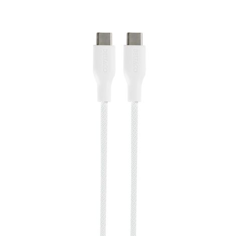 USB-C til USB-C ladekabel 1 m – 60 W hurtigladning (hvid)