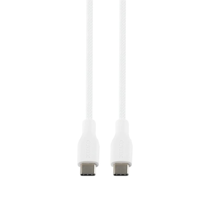 USB-C til USB-C ladekabel 1 m – 60 W hurtigladning (hvid)