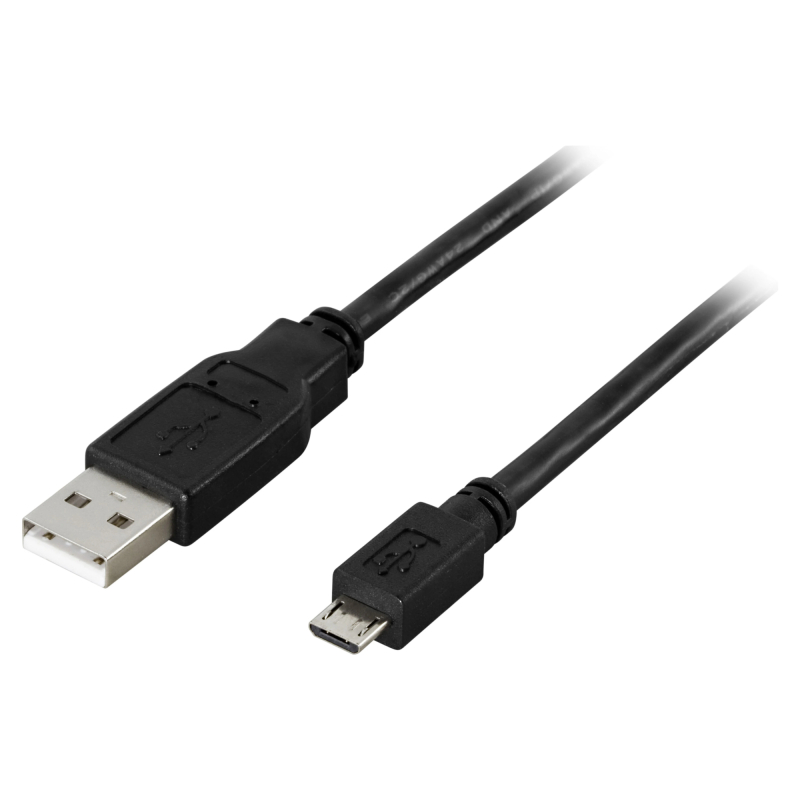 DELTACO USB 2.0 kabel Type A han - Type A hun 0,5m, sort