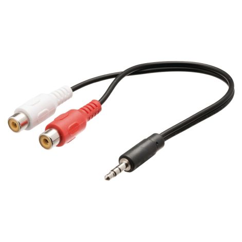 Stereo-audiokabel 3,5 mm jack til 2 × RCA hun – 20 cm