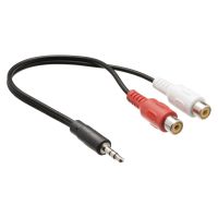 Stereo-audiokabel 3,5 mm jack til 2 × RCA hun – 20 cm