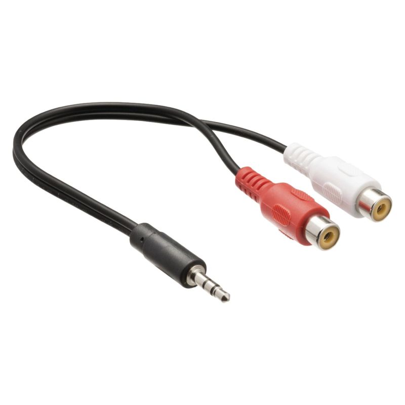 Stereo-audiokabel 3,5 mm jack til 2 × RCA hun – 20 cm