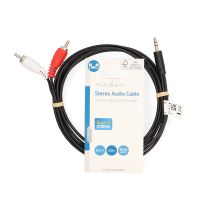 Stereo Audio adapterkabel 3,5 mm minijack -  2x RCA 2,00 m  han
